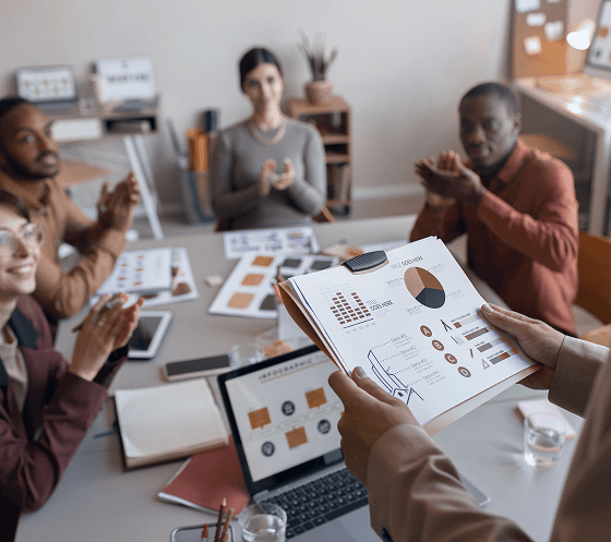 Team collaborating during a user research session